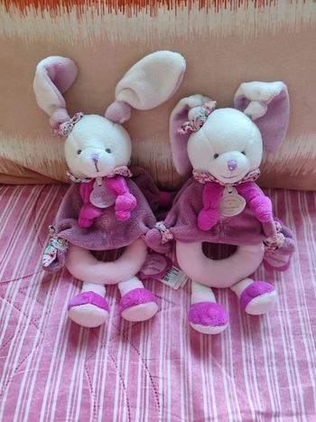doudou hochet lapin liberty doudou et cie
