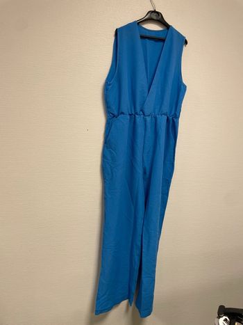 combi pantalon bleu taille xxl neuve ceinturé