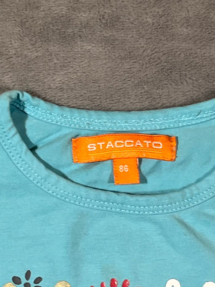 T-shirt fille bleu staccato « you make me happy » taille 18-24 mois - photo numéro 2