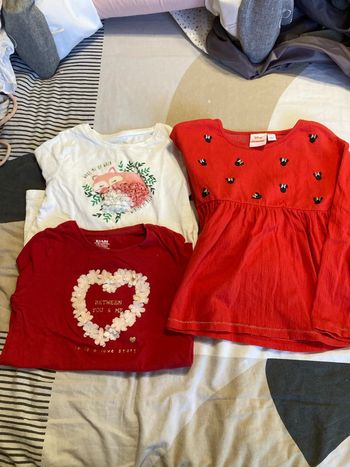2 tee shirt manches longues + 1 chemisier