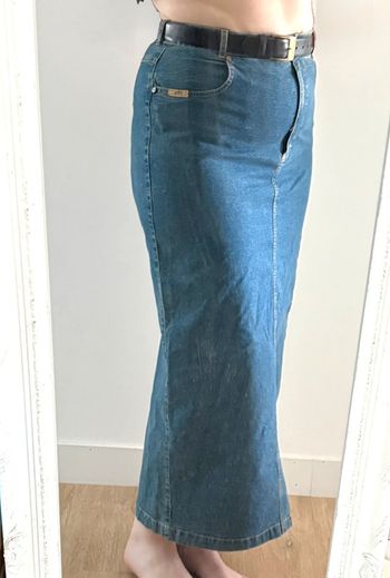 Jupe en jeans longue coupe crayon 90s Zaffiri 40