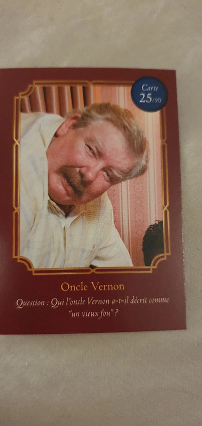 Cartes Harry Potter Auchan
Oncle Vernon n° 25/90