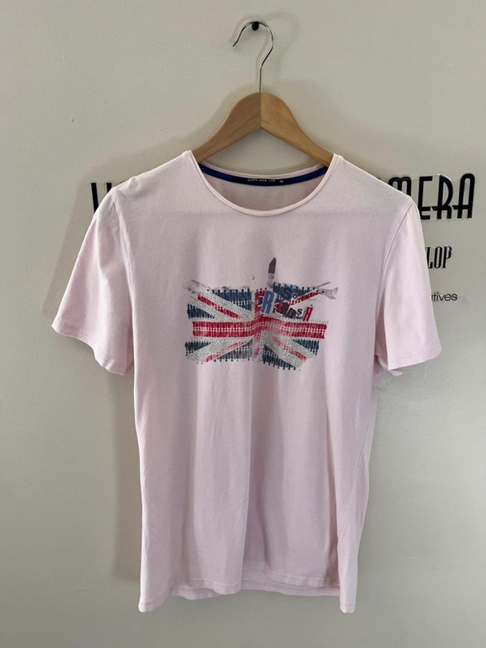 T-shirt coton rose pastel motifs United Kingdom Sixth June - photo numéro 3