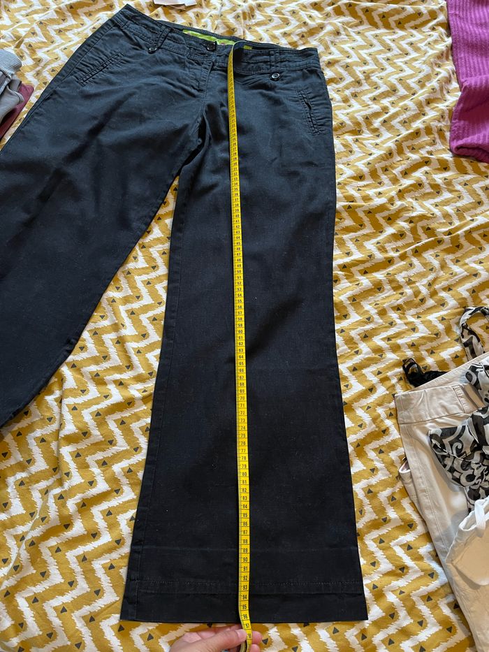 Pantalon lin noir taille 38 cache cache - photo numéro 6