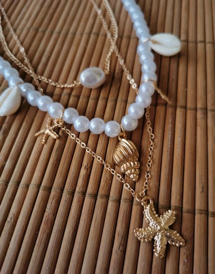 A47 Collier triple coquillage tendance été - photo numéro 2