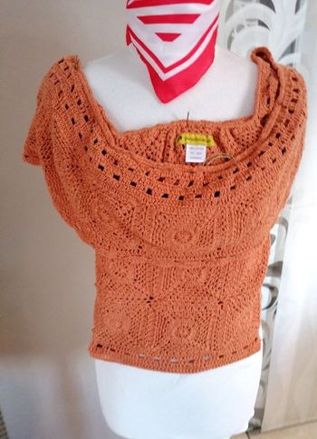 Haut top crock été sans manches 100 coton taille S à M. Neuf.