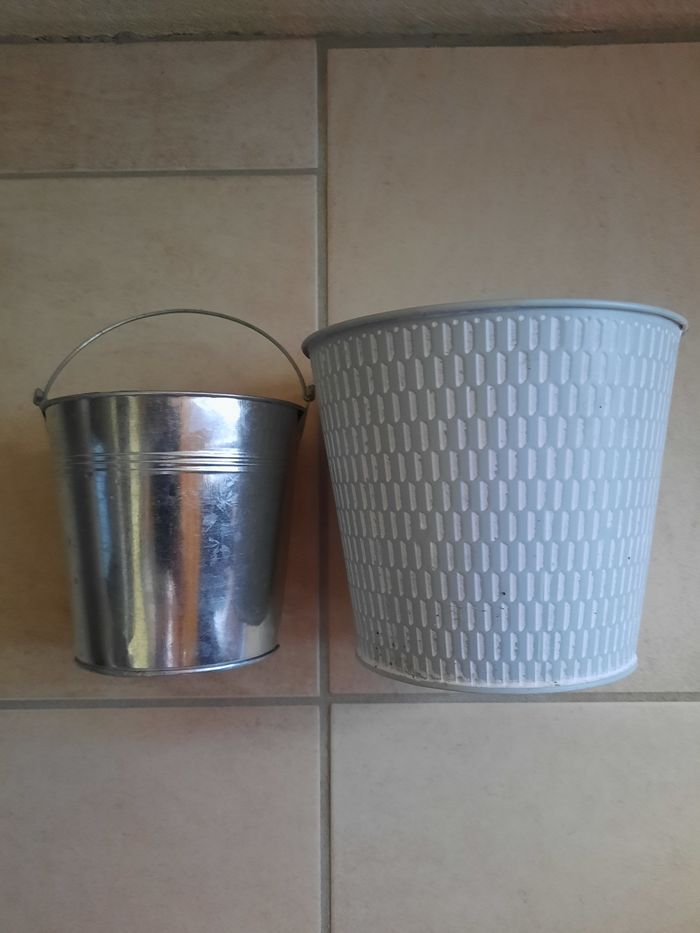 Lot de 2 cache pot en métal - photo numéro 2