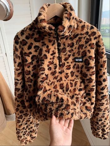 Polaire léopard marron pour femme taille L