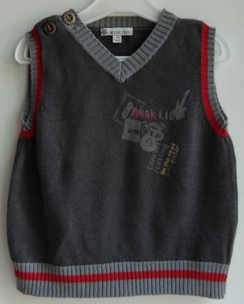 Pull sans manches T 9 mois "U collection"