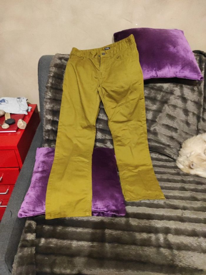 Pantalon 10 ans garçon moutarde - photo numéro 2