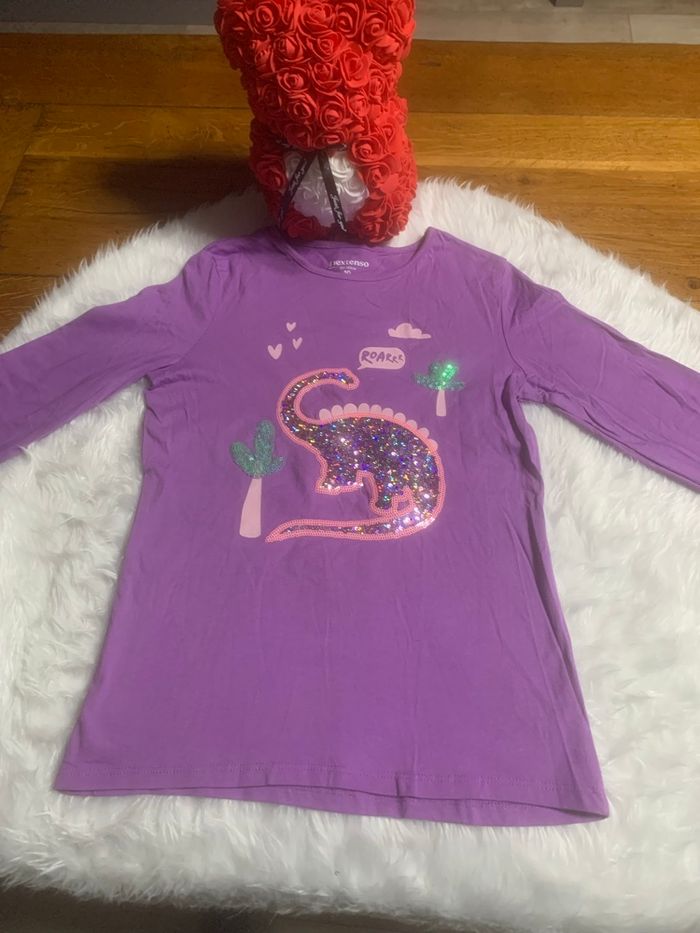 Tee-shirts fille mauve motif dragon Seguin