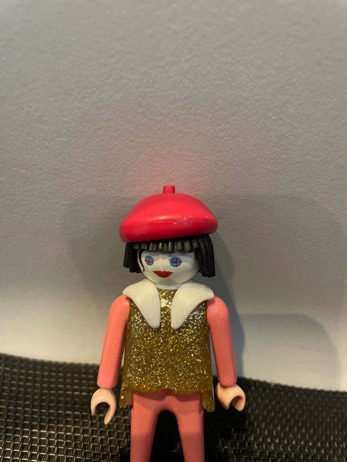 Playmobil figurine clown cirque Romani vintage veste dorée habits roses - photo numéro 7