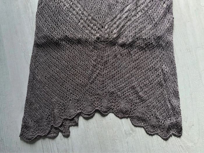 AN21- Robe longue crochet « Ulla Popken » gris/taupe T48-50 portée 1 soirée - photo numéro 6