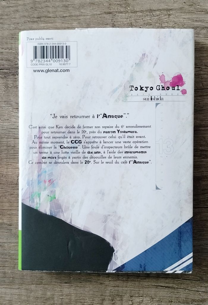 Manga "Tokio Ghoul" tome 13 - photo numéro 2
