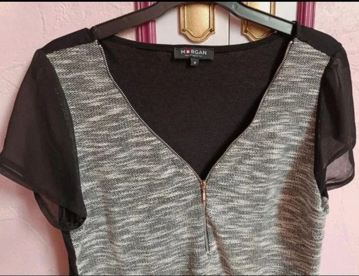 Haut Morgan gris-noir T.M(38) - photo numéro 3