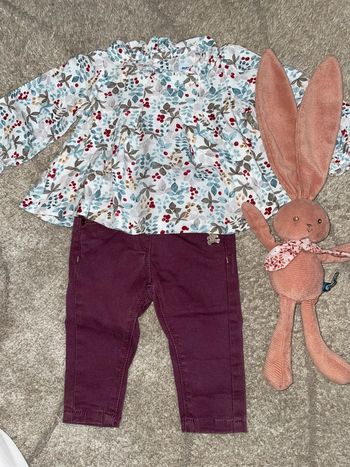 Ensemble blouse et jeans 6 mois