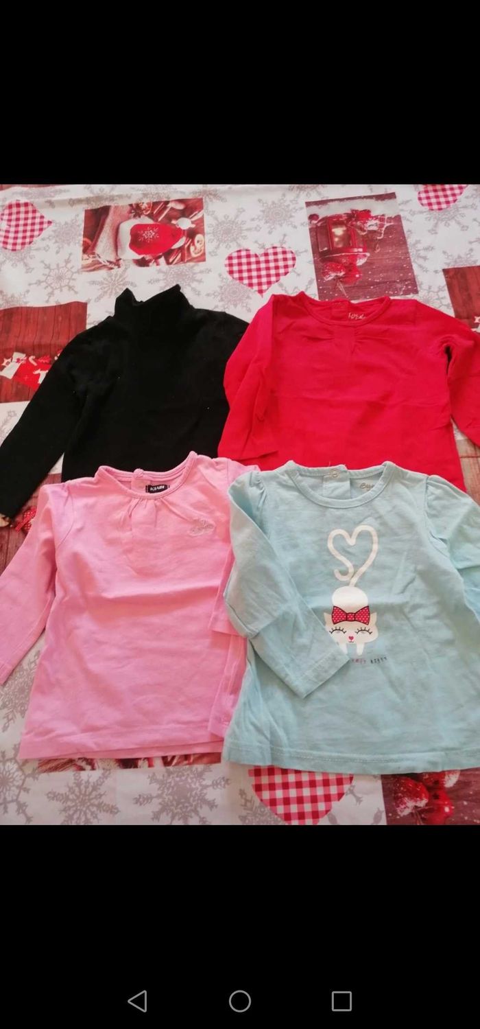 Lot 4 t-shirts manche longue 12 mois