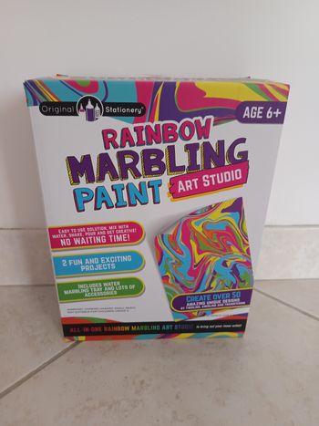N5UF - Original Stationery Rainbow Marbling Paint Art Studio
