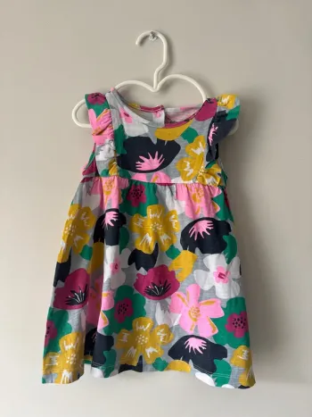 👗 robe à fleurs bébé fille - gemo - 24 mois - très bon état 100% coton