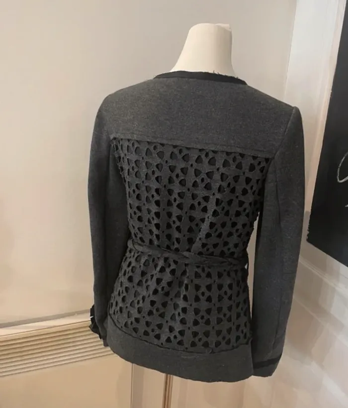 Veste blazer en En laine grise femme, taille M/38 - photo numéro 5