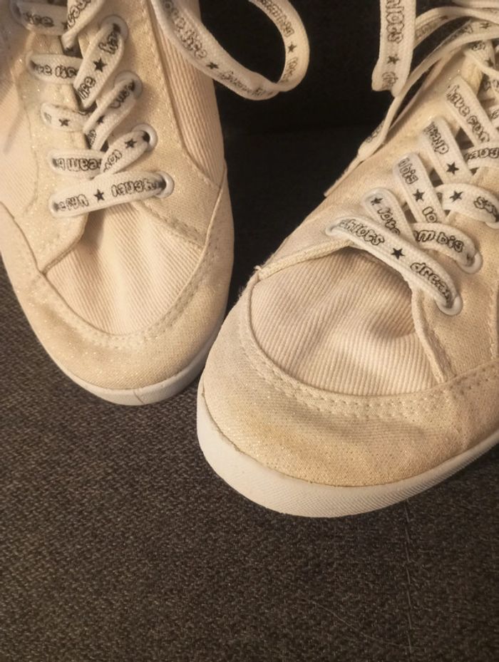 Baskets en tissu crème et paillettes 37 - photo numéro 2