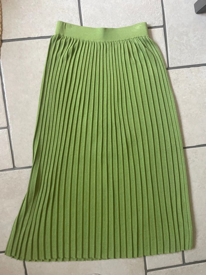 Jupe plissée verte MANGO - photo numéro 3