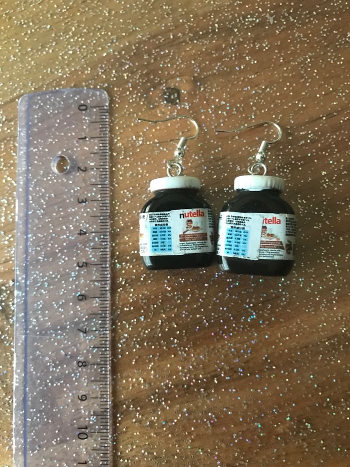 Boucles d’oreilles pots de Nutella - photo numéro 2