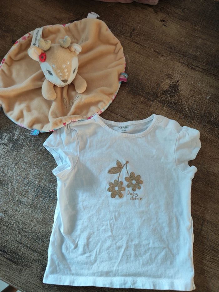 T-shirt Kiabi motif fleur dorée