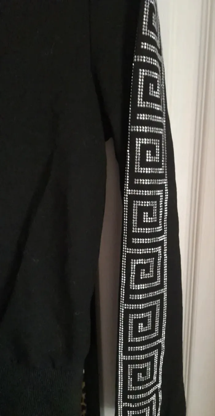 Ensemble veste et jogging noir à strass - photo numéro 5