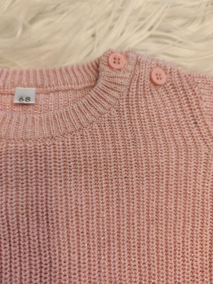 Pull long rose pailleté - photo numéro 3