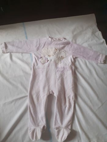 Pyjama rayé rose motif ourson