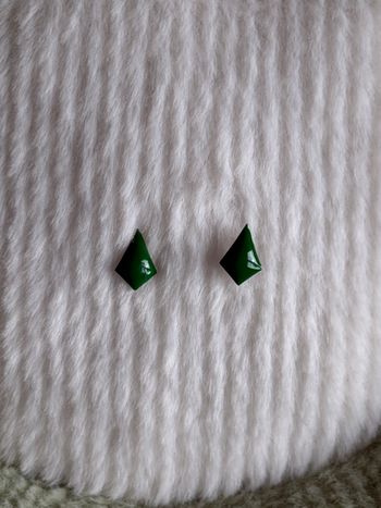 Boucles d'oreilles losanges verts