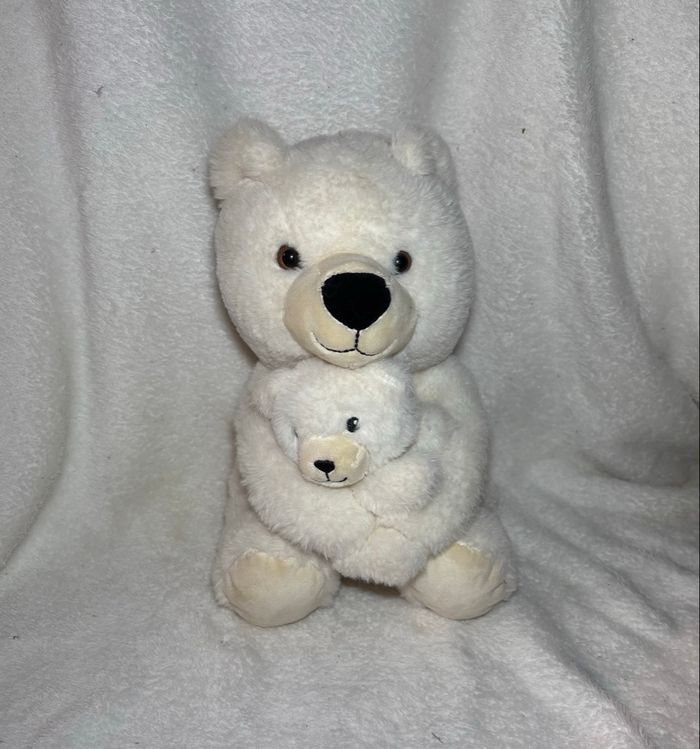 🐻 Peluche maman ours et son bébé – Douceur infinie