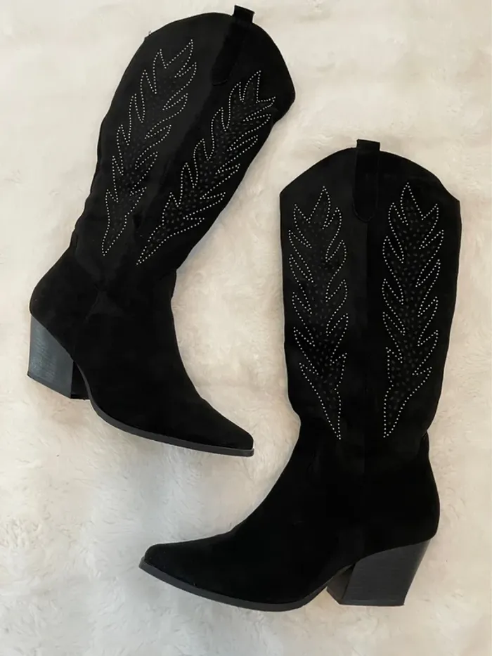 Botte Santiags noir et brillant taille 41 - photo numéro 5