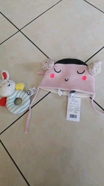 Bonnet bébé fille 1/3mois