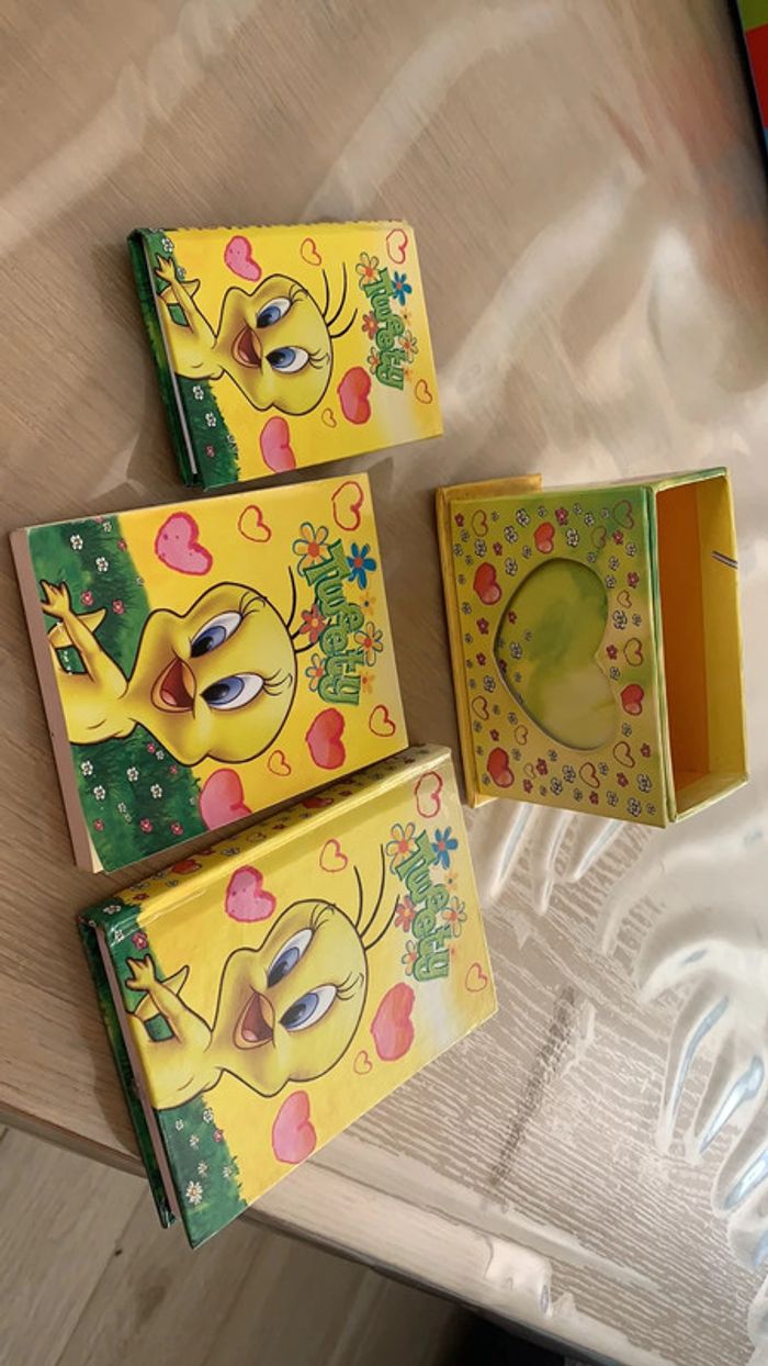 Ensemble de petits cahiers tweety avec support - photo numéro 2