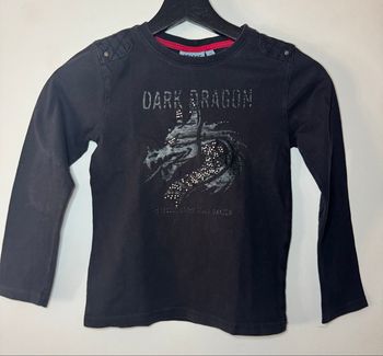 T-shirt dragon à manches longues noir /