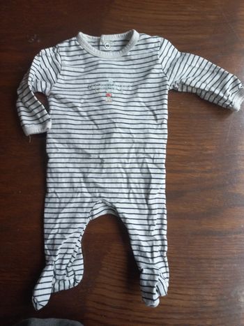 Pyjama rayé en coton 1 mois