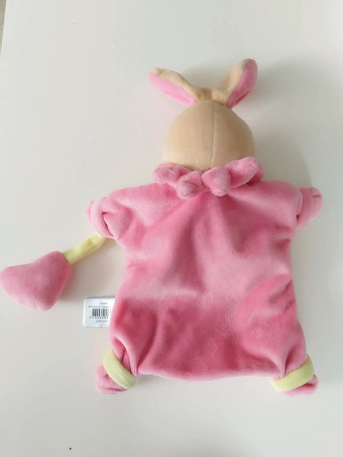 Doudou marionnette lapin rose Baby Nat - photo numéro 4