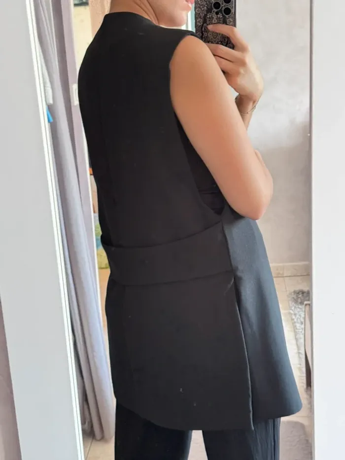 Blazer sans manches long Zara noir - photo numéro 3