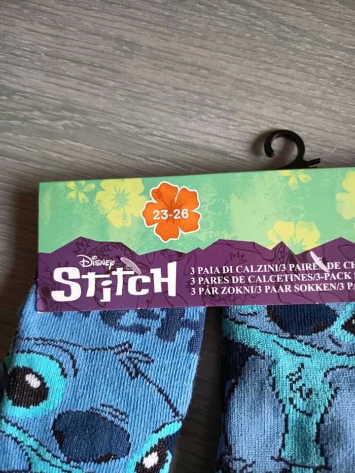 Lot 3 paires de chaussettes stitch disney - photo numéro 2