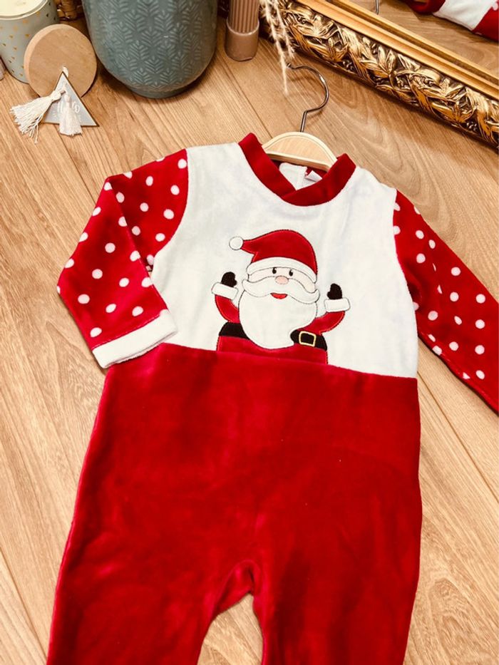 Taille 12 mois pyjama de Noël velours garçon blanc et rouge * père Noël * 💙 - photo numéro 2