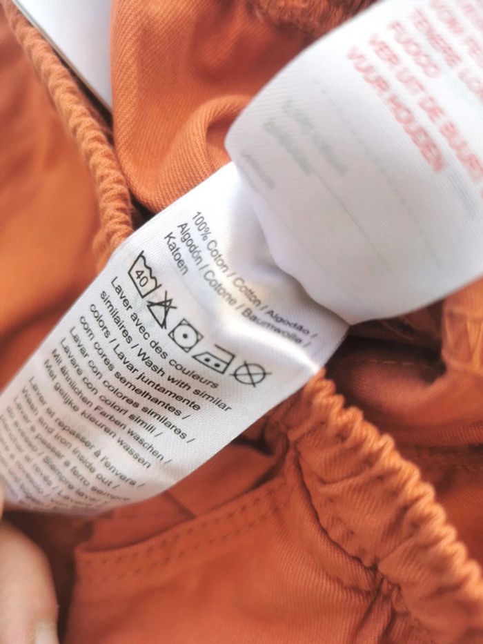 🌼Pantalon cargo rouille Vertbaudet 36 mois neuf étiquette coton Oeko-Tex - photo numéro 7