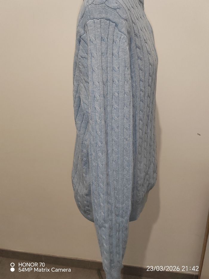 Pull zippé torsadé en coton - photo numéro 3