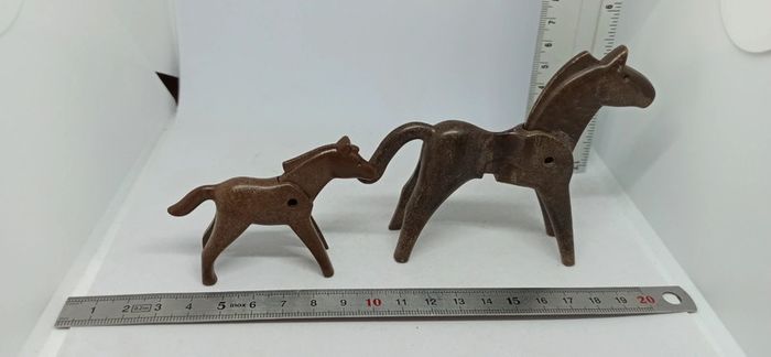 Cheval marron vintage avec poulain playmobil - photo numéro 6