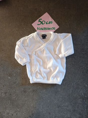 Gilet croisé blanc 0 mois