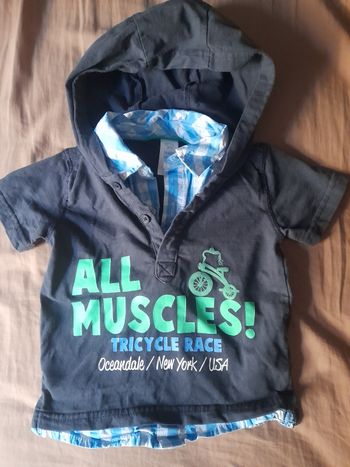 T-shirt manches courtes à capuche C&A garçon 24 mois