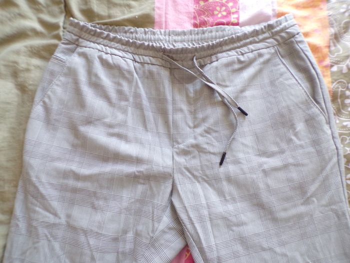 Pantalon gris à carreaux taille L - photo numéro 2