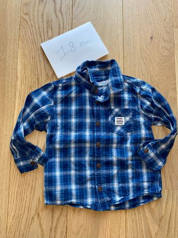 Chemise à carreaux bleus – Gémo – 18 mois
