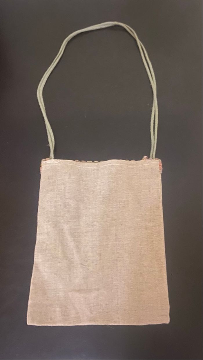 Pochette en jute beige et multicolore - photo numéro 2